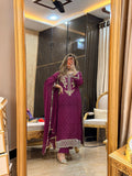Hand Emblishment raw silk 3pc suit